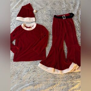 Kids Red Velvet Santa Outfit with Hat